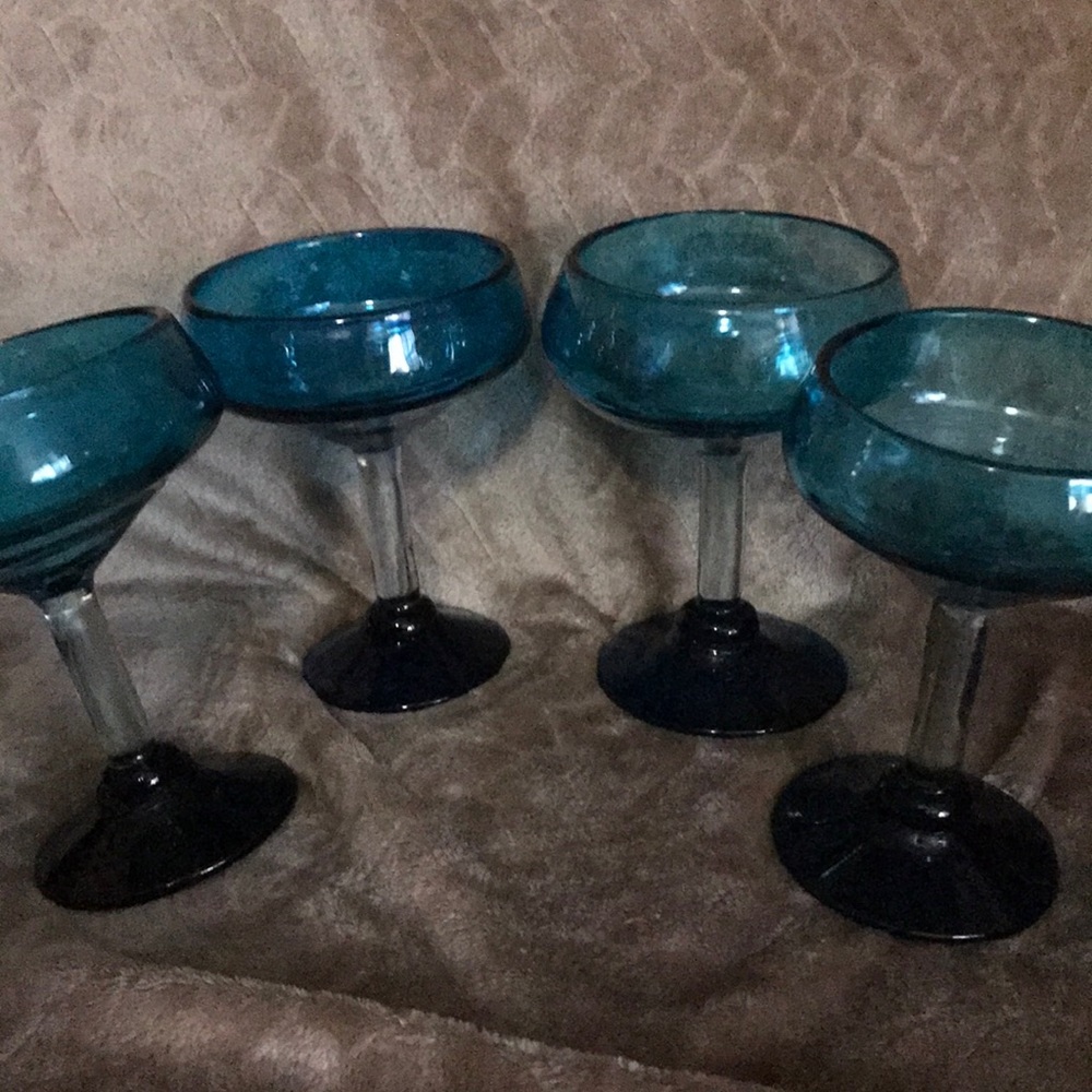 Hand blown Margarita glasses
